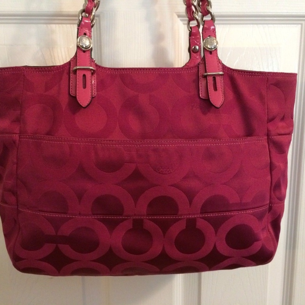 COACH 14133 Raspberry Tote Purse Handbag - Picture 3 of 8